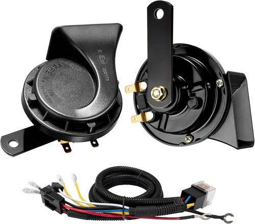 Miniatura 8 de Bocina de coche 4 unidades de 12 V impermeable bocina automática utilizada para camiones trenes, kit de bocinas de caracol eléctrico universal