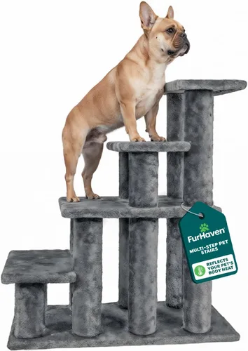 Miniatura 9 de furhaven fácil paso escaleras de mascotas, Crema