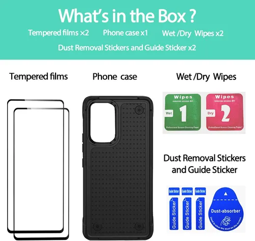 Miniatura 2 de Jeylly Funda para Samsung Galaxy A52 5G, Galaxy A52 Funda para teléfono con protector de pantalla híbrida de silicona antiarañazos, funda de defensa