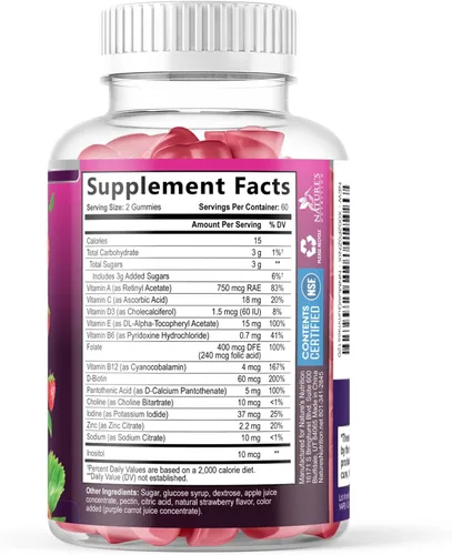 Miniatura 9 de Gomitas multivitamínicas para adultos – Gomitas multivitamínicas diarias para adultos con vitaminas A, C, D, B12 para mujeres y hombres, suplemento