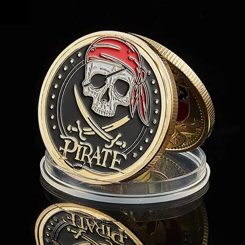 Miniatura 2 de Joygulls Treasure Island Bay Moneda Cráneo Barco Pirata Challenge Coin
