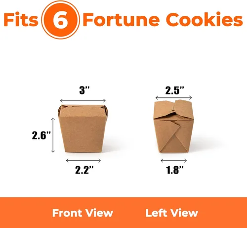Miniatura 4 de Fit Meal Prep Paquete de 50 cajas chinas para llevar de 8 onzas, 3 recipientes de cartón kraft liso de 2.5 pulgadas, resistentes a fugas y grasa