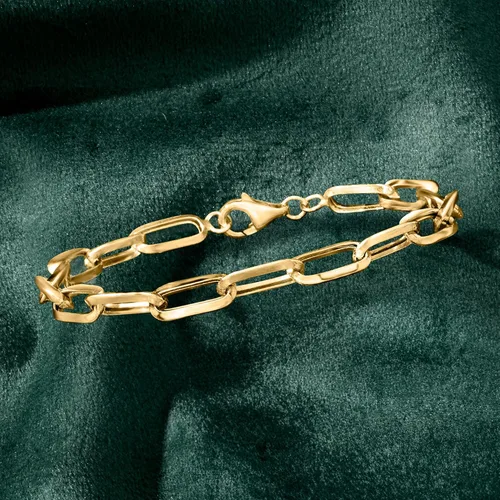 Miniatura 3 de Ross-Simons 10kt Yellow Gold Paper Clip Link Bracelet