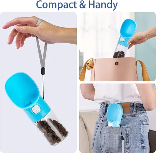 Miniatura 6 de Colorday Dispensador de golosinas de mano para perros, bolsa integrada para hacer clic y golosinas, alimentador lento para entrenamiento de Azul