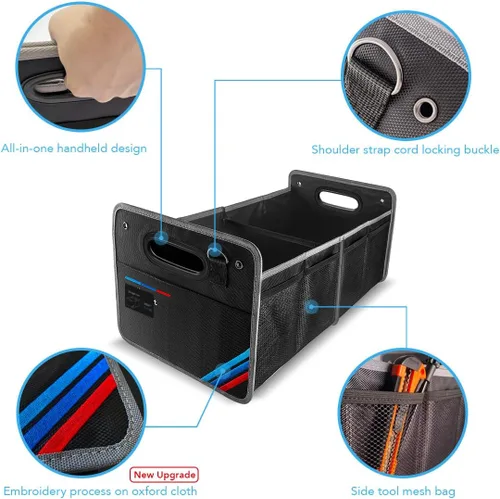 Miniatura 3 de Organizador de maletero de coche, impermeable, plegable, portátil, multiusos, caja de almacenamiento, organizador de bolsa de comestibles