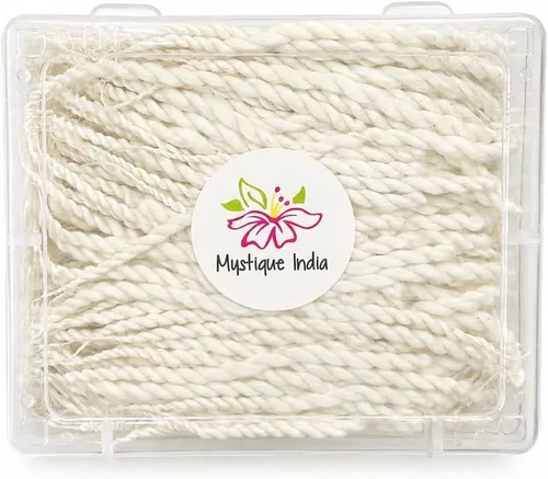 Largo algodón trenzado mechas Diya Bati Puja religioso Jyot Akhand lámpara de aceite Diwali Iluminación 500 pc (Largo)