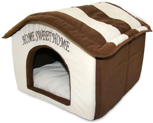 Best Pet Supplies Casa para Perros Cama Alfombra de Jaula Carpa Interior Redonda Suave de Felpa para Razas Pequeñas, Medianas y Grandes - Beige con