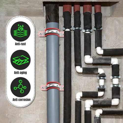 Miniatura 5 de Paquete de 12 correas rígidas de conducto de acero inoxidable 304 con abrazaderas P de 1-1/16 pulgadas (1.063 in) Abrazadera de cable acolchada