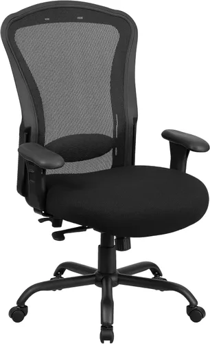 Miniatura 3 de Flash Furniture HERCULES Series 24/7 Uso Intensivo Big & Tall 400 lb. Silla de oficina ergonómica multifunción de malla negra con inclinación