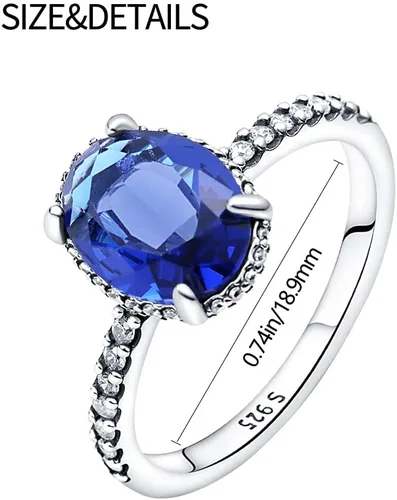 Miniatura 2 de KUNSIR Lindos y delicados anillos de plata de ley 925 para mujer, anillos delicados, anillos de piedras preciosas, joyería de boda, joyería