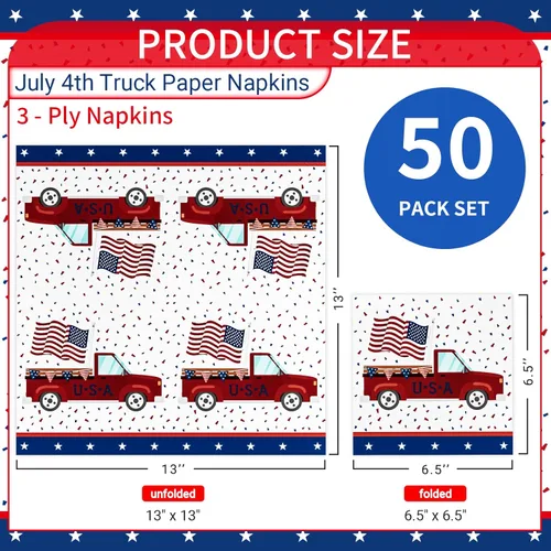Miniatura 2 de DYLIVeS Servilletas patrióticas para fiestas del 4 de julio, servilletas desechables con bandera estadounidense, Día de los Caídos, servilletas
