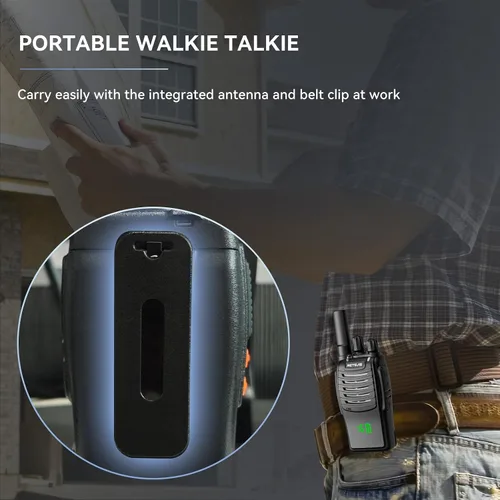 Miniatura 6 de Walkie Talkies Retevis H-777H, pantalla irrompible oculta, pantalla de canal, FRS portátil, linterna LED, carga USB-C, alarma de emergencia, manos