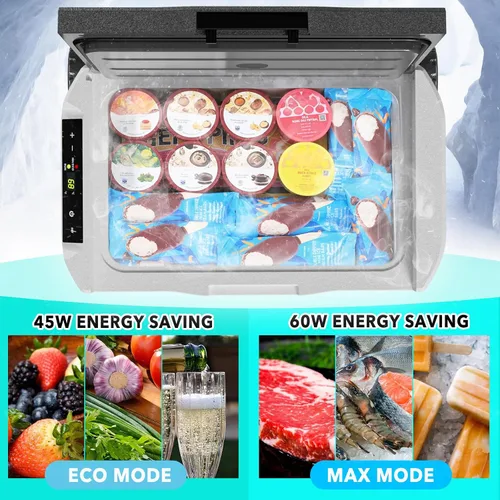 Miniatura 2 de DOGHLY Refrigerador de 12 voltios, enfriador portátil de 42 cuartos de galón de -4 ℉ a 68 ℉, refrigerador de automóvil con compresor de 12 V/24 V CC