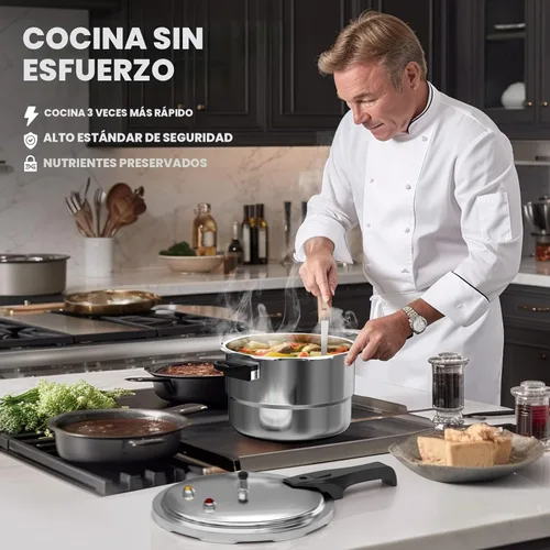 Miniatura 4 de WantJoin Olla a presión de aluminio de 6 cuartos con válvula de liberación y múltiples dispositivos de protección, recipiente a presión compatible