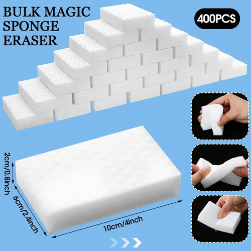 Miniatura 2 de Sosation 400 Pack Magic Sponge Erasers, 2X Density New Nano Material Melamine Sponge Bulk, Strong Durable Magic Sponges Eraser Cleaning Supplies