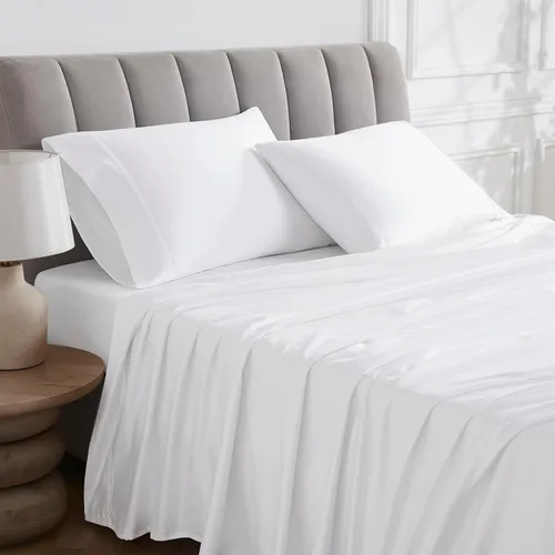 Miniatura 9 de Linen Closet Juego de sábanas de 1000 hilos de algodón egipcio de 4 piezas, 100% satén de algodón, ropa de cama de lujo con bolsillo profundo de 18