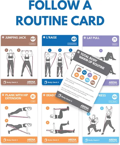 Miniatura 2 de Arena Strength Tarjetas de entrenamiento – Baraja de instrucciones de entrenamiento para entrenamientos con bandas de glúteos, guía de fitness