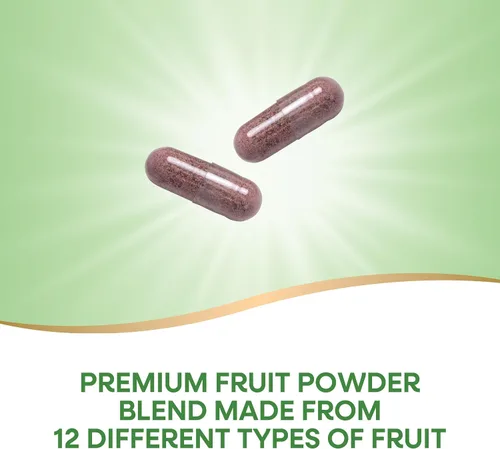 Miniatura 2 de Nature's Way Frutas de huerto, mezcla de polvo de frutas, contiene 12 frutas diferentes, 900 mg por porción de 2 cápsulas, 60 cápsulas