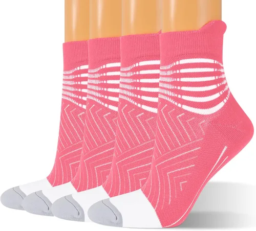 Miniatura 23 de Calcetines de compresión para el tobillo para mujer, con absorción Coolmax, deportivos y acolchados, alivio de la fascitis plantar, paquete de 2, 3