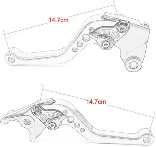 Miniatura 2 de Palanca de freno corta Palanca de embrague compatible con YAMAHA Fazer FZ-1 FZ-8 FZ-6 FZ-6R FZS600, aleación de aluminio CNC fabricada (negro)