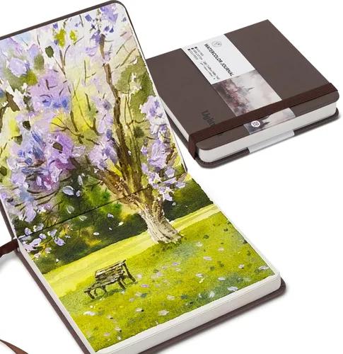Miniatura 9 de Lightwish Diario cuadrado de acuarela, 100% algodón, papel de acuarela de prensa en frío, cuaderno de bocetos de 7.48 x 7.48 pulgadas, 20 hojas