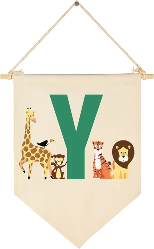 Miniatura 25 de Bandera personalizada de animales del bosque, regalos para bebé, niño, niña, recién nacido, banderín de safari de selva, letrero de pared, regalos