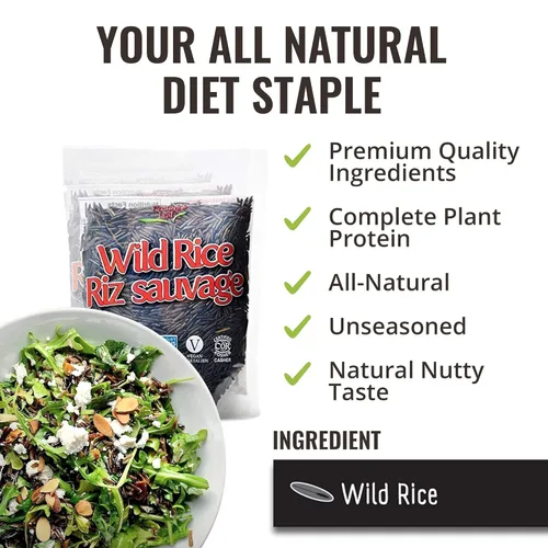 Miniatura 4 de 1 paquete de 8 onzas de arroz silvestre, todo natural, sin gluten, sin OMG, kosher y vegano puro de grano largo, alimento saludable para toda