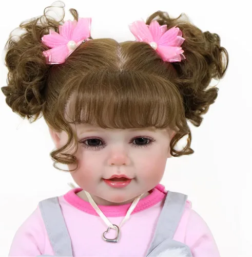 Miniatura 2 de Koala Cuddles - Muñeca realista Reborn de 22 pulgadas con pelo enraizado, cara pintada a mano en 3D y cuerpo de vinilo suave completo, atuendo rosa