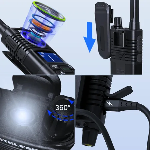 Miniatura 2 de KETELESE T1 FRS Walkie Talkie Set para adultos, radio bidireccional de largo alcance, con auricular de radio familiar Walkie-Talkie, NOAA, VOX