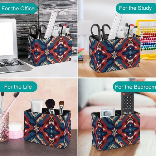 Miniatura 4 de Desk Organizer Pencil Cups Aztec Red Blue, Convenient Storage for Your Writing Tools Color (621)