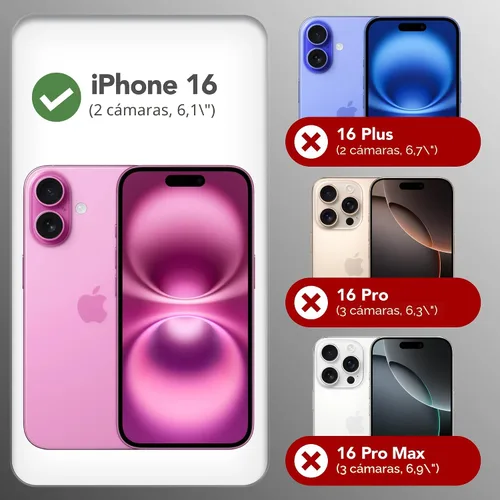 Miniatura 8 de GONEZ Funda magnética para iPhone 16, compatible con MagSafe, [protector de pantalla + protector de lente de cámara], funda protectora de silicona