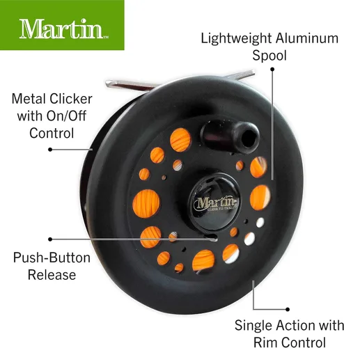 Miniatura 4 de Martin - Kit completo de pesca con mosca, caña de pescar con mosca de 3 piezas de 8 pies 5/6 de peso, carrete de control de borde tamaño 5/6