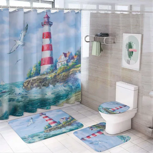 Miniatura 12 de jamie world Cortina de ducha de granja en blanco y negro, divertida cortina de ducha floral de bulldog para baño, cortina de ducha de animales, tela