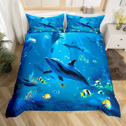 Miniatura 15 de Feelyou Juego de ropa de cama de animales del zoológico, tamaño individual, funda de edredón de animales de dibujos animados para adolescentes