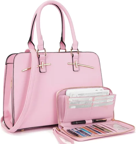 Carteras para mujeres, bolso cartera monedero tote bandolera hobo con asa superior tipo satchel, juego de carteras de 2 piezas con 3 compartimentos