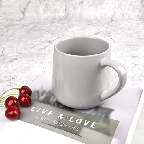 Miniatura 4 de Bosmarlin Juego de 2 tazas de café grandes de cerámica brillante, taza de té para oficina y hogar, 18 onzas, adecuadas para lavavajillas y Gris