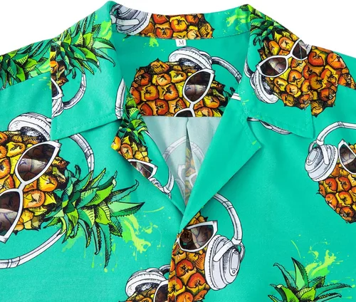 Miniatura 33 de Camisa hawaiana para hombre, con estampado floral, cómoda, con botones, casual, manga corta, ropa de playa para hombre