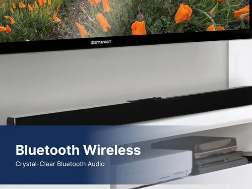 Miniatura 5 de Emerson EHS-2000 Barra de sonido Bluetooth de 32 pulgadas, sistema de altavoces de cine en casa de 2.0 canales con control remoto, entradas USB/AUX