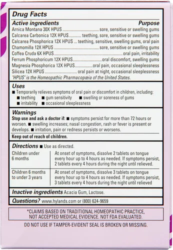 Miniatura 3 de Hyland's Tabletas calmantes nocturnas para bebés con manzanilla, alivio natural de las molestias orales, irritabilidad e hinchazón, hasta 62 dosis