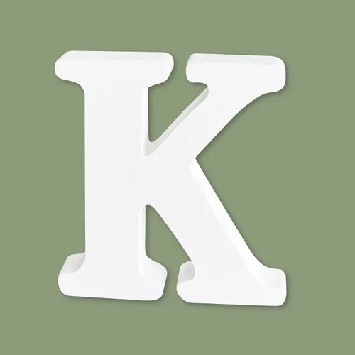 Miniatura 29 de Letras de madera de 4 pulgadas, letras del alfabeto de madera blanca para decoración de pared, letras de marquesina de madera sin terminar
