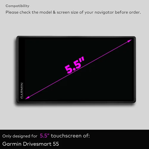 Miniatura 2 de Protector de pantalla de vidrio templado premium para Garmin Drivesmart 55 GPS Navigation 5.5 pulgadas pantalla táctil anti huella digital