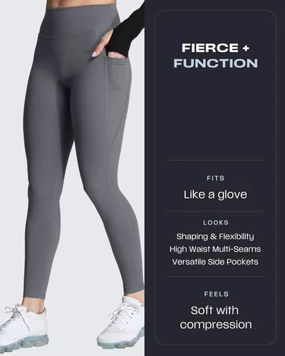 Miniatura 123 de Aoxjox Trinity - Pantalones de yoga de cintura alta con bolsillos para mujer, control de abdomen, cintura cruzada, leggings de entrenamiento suaves