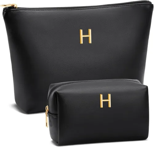 Miniatura 15 de Regalos para mujeres Juego de bolsa de maquillaje inicial para niñas, regalos personalizados para dama de honor, amiga, graduación, profesora