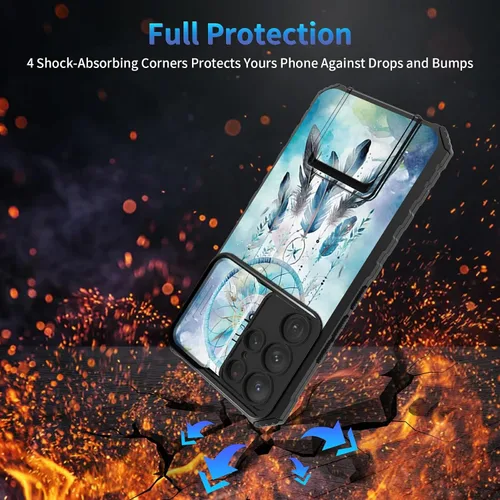 Miniatura 645 de Funda para Samsung Galaxy S22 Ultra 5G, Galaxy S22 Ultra con cubierta de cámara deslizante, funda resistente de doble capa con función atril Black