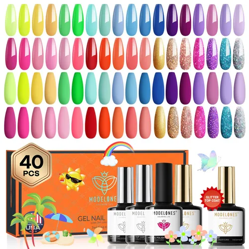 Miniatura 33 de Modelones Kit de estampado de uñas a cuadros de 16 piezas, sello de punta francesa, esmalte de gel de pintura blanca y negra, a prueba de polvo