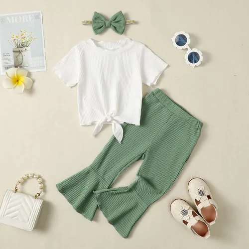 Miniatura 58 de Kucnuzki Conjunto de ropa para bebé niña pequeña, camisa de manga con volantes, pantalón floral, ropa de otoño e invierno para niña