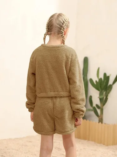Miniatura 4 de Mafulus Conjunto de pantalones de dos piezas para niñas, cómodos, ligeros, de manga larga, con bolsillos