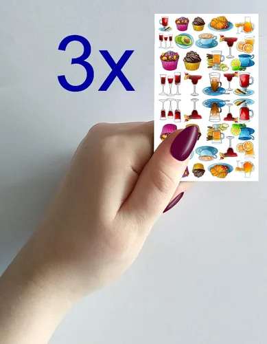Miniatura 3 de Calcomanías de uñas (5 hojas) FLONZNAIL Sweet Night Coctail Dinner Decoración de uñas