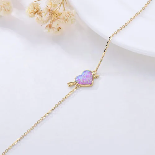 Miniatura 3 de WSX Solid 14k SunflowerHeart Charm Bracelet for Women Girls Charm Bracelets Gifts for Her Graduation Birthday Valentine