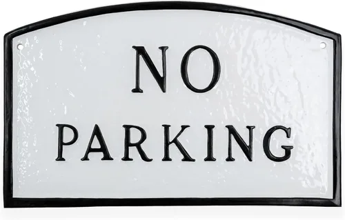 Montague Productos de Metal No Parking Arqueado pared placa, Estándar, Blanco Blanco/Negro